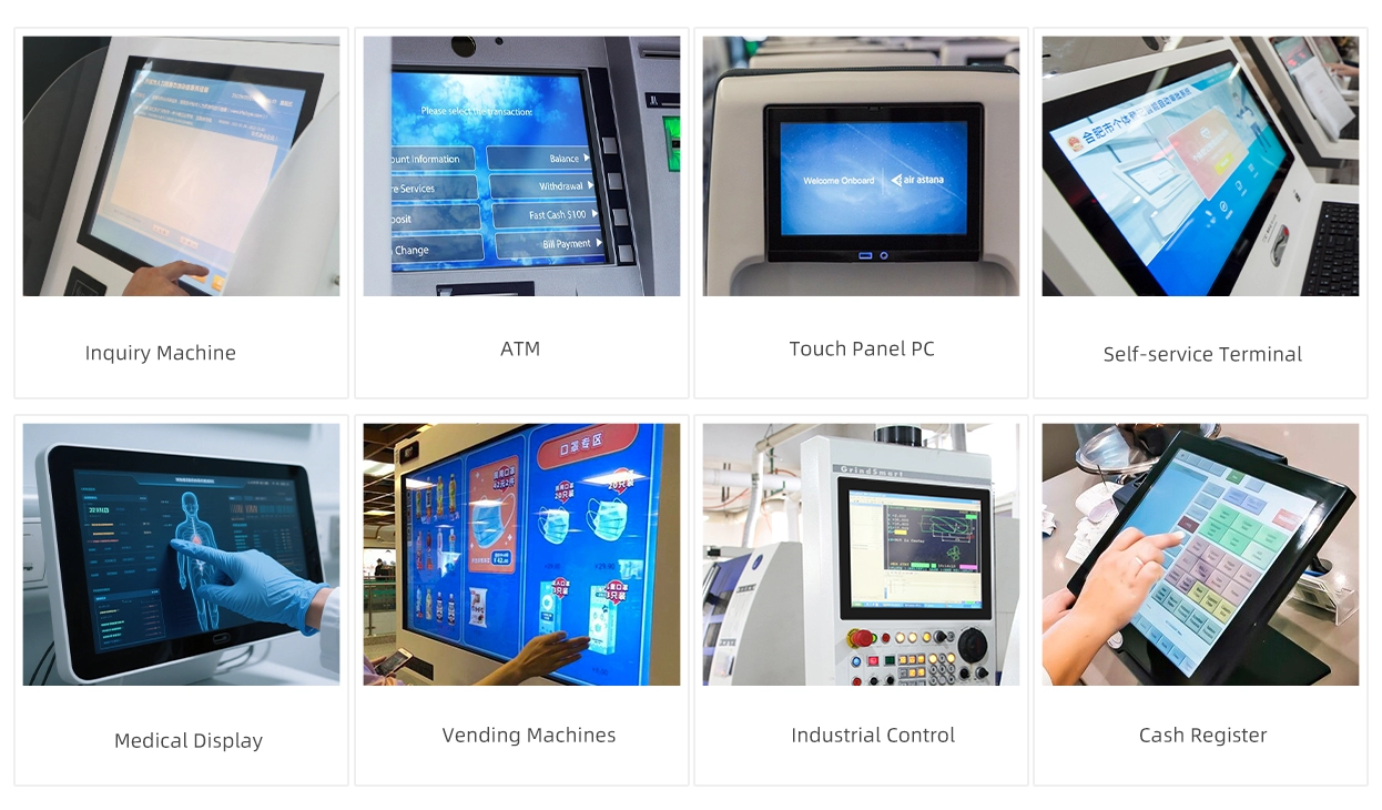 Tela sens&iacute;vel ao toque capacitiva de 10,4 a 23 polegadas