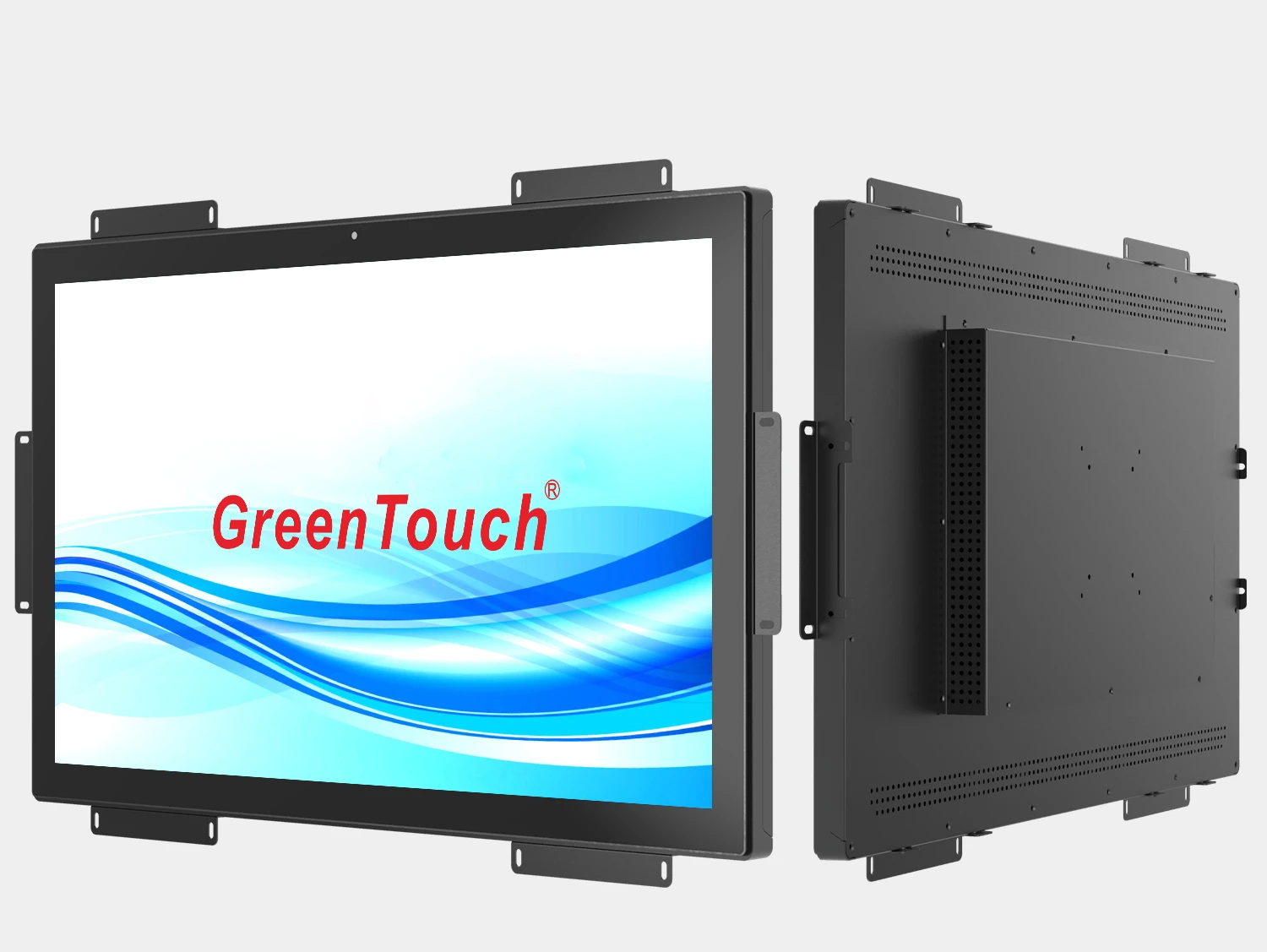 Vis&atilde;o geral do monitor touch 4k de 27"