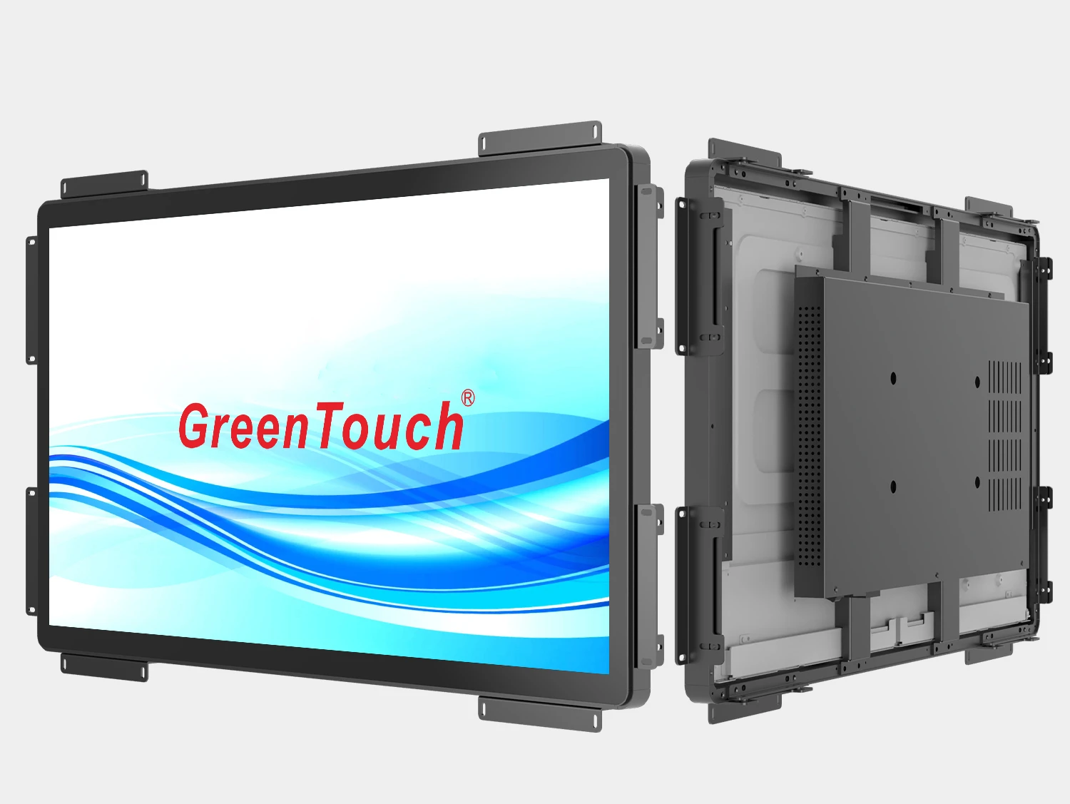 Vis&atilde;o geral do monitor touch 4k de 32"