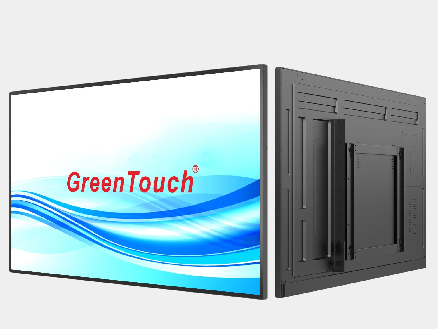 Vis&atilde;o geral do monitor touch 4K de 55"