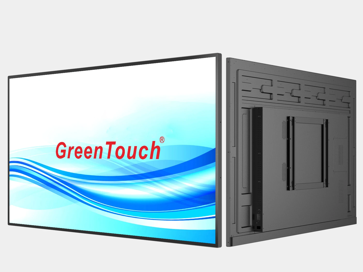 Vis&atilde;o geral do monitor touch 4K de 65"